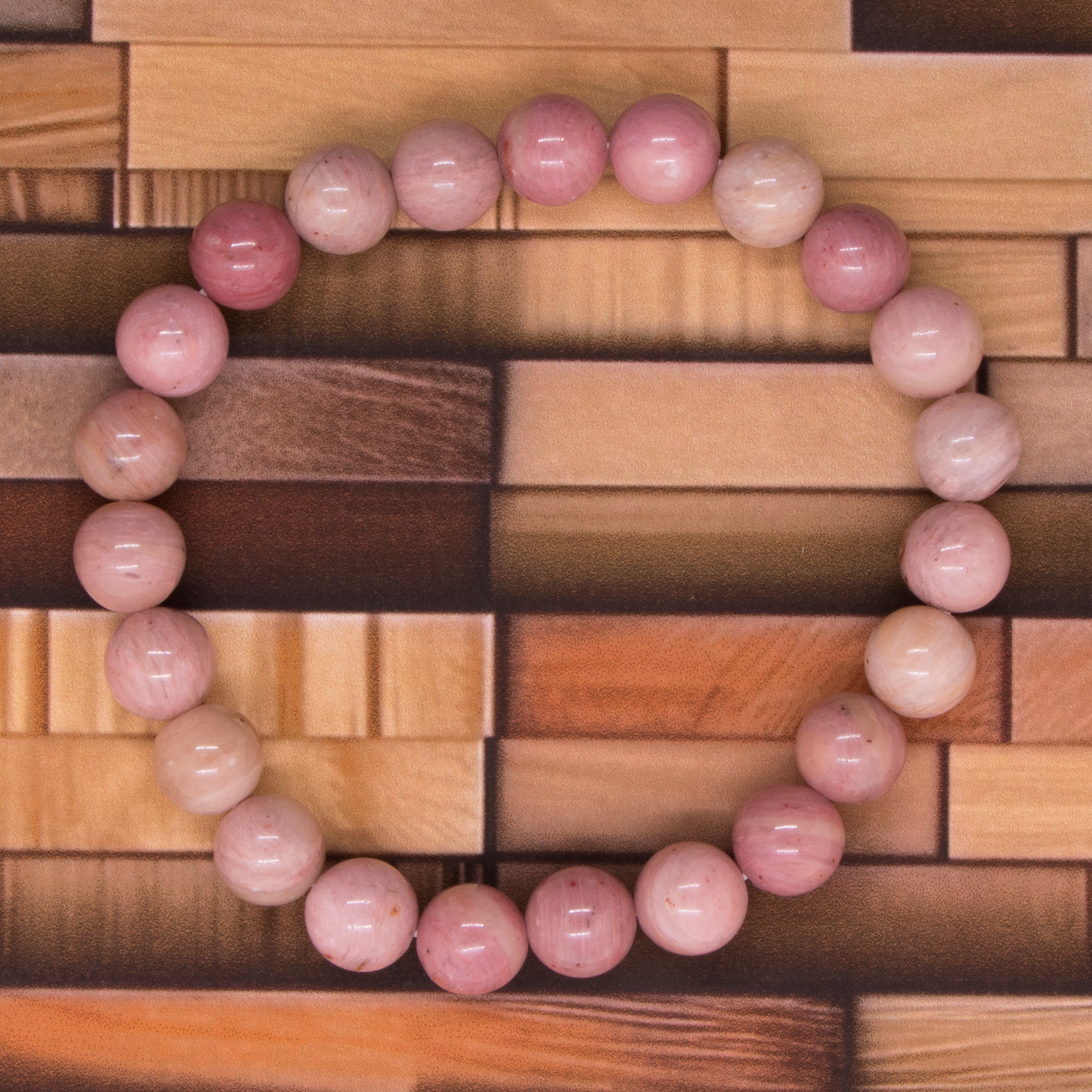 Pulsera de jaspe cebra rosa