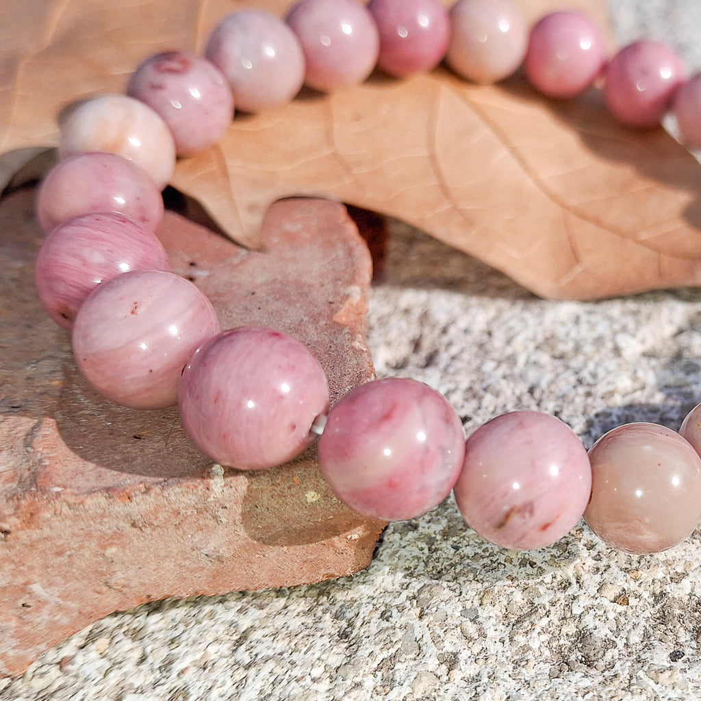 Pulsera de jaspe cebra rosa