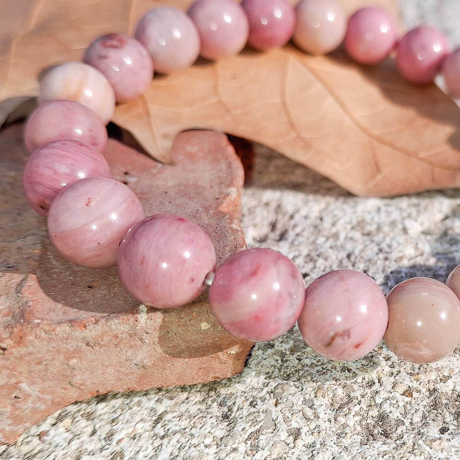 Pulsera de jaspe cebra rosa