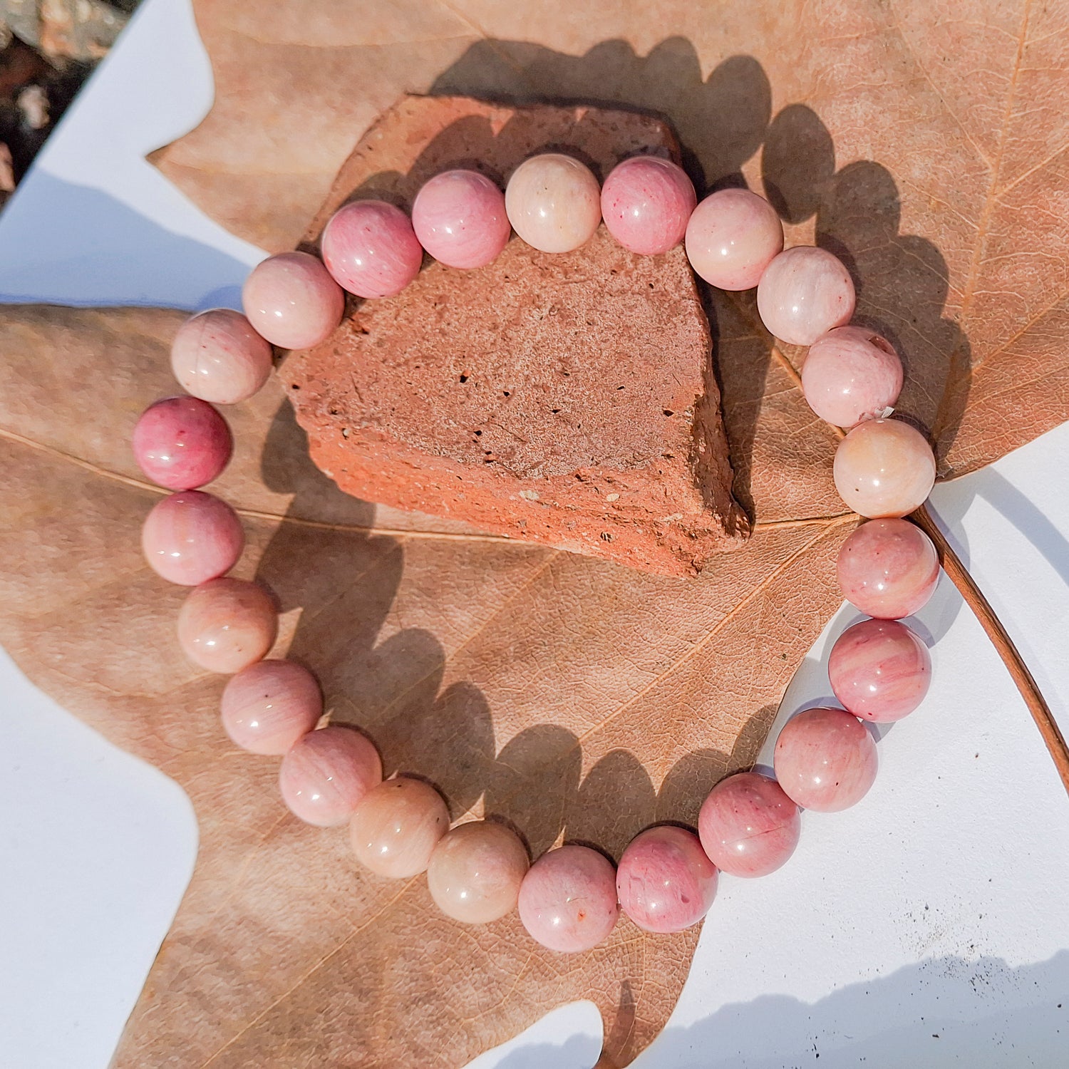 Pulsera de jaspe cebra rosa